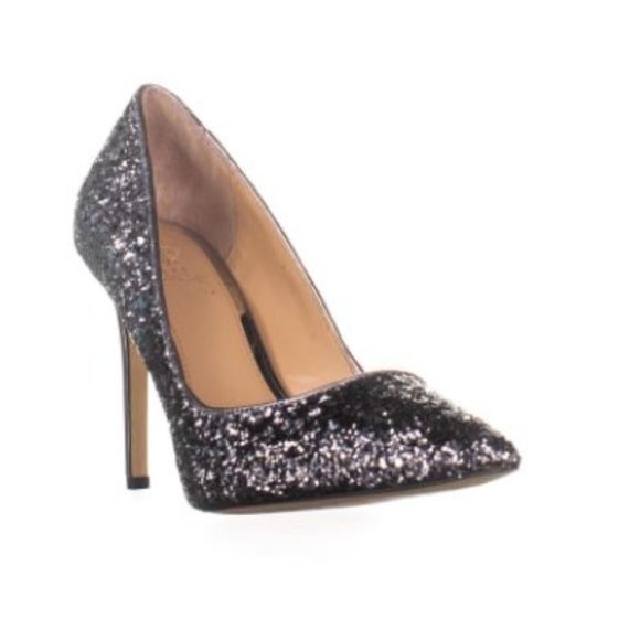 Womens Jewel Badgley Mischka Malta Pointed Toe Pumps, Black/Silver, 7 US - Picture 1 of 1